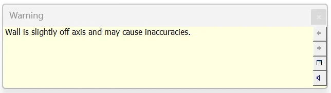 Revit 2026 warning: Wall is slightly off axis and may cause inaccuracies.